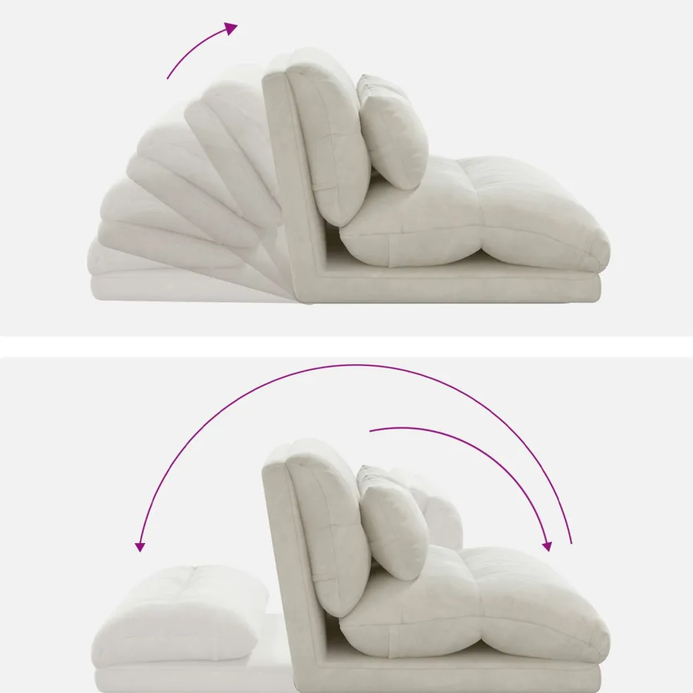 vidaXL Verstelbare vlo stoelen Crèmekleurig Fluweel