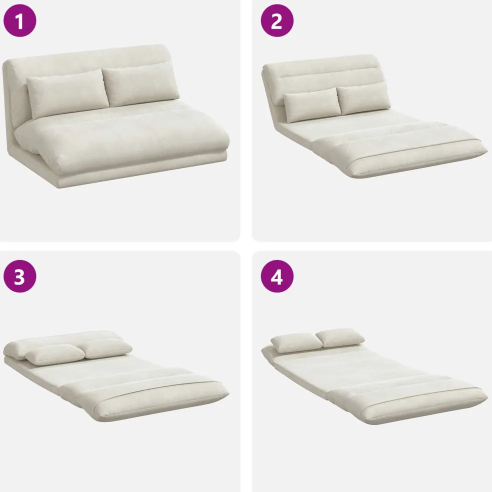 vidaXL Verstelbare vlo stoelen Crèmekleurig Fluweel