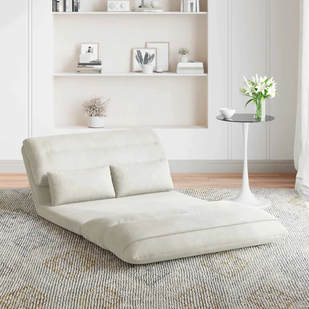 vidaXL Verstelbare vlo stoelen Crèmekleurig Fluweel