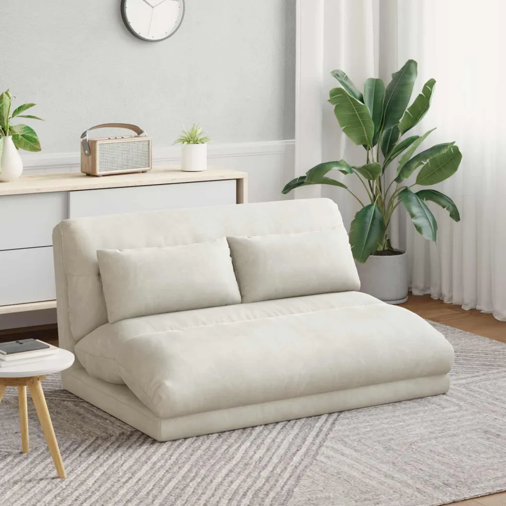 vidaXL Verstelbare vlo stoelen Crèmekleurig Fluweel