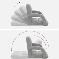 vidaXL Verstelbare vlo stoelen Lichtgrijs Fluweel