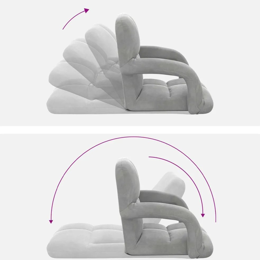 vidaXL Verstelbare vlo stoelen Lichtgrijs Fluweel