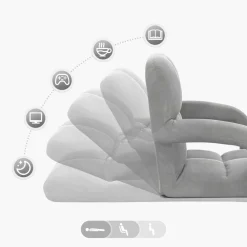 vidaXL Verstelbare vlo stoelen Lichtgrijs Fluweel