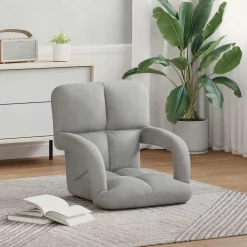 vidaXL Verstelbare vlo stoelen Lichtgrijs Fluweel