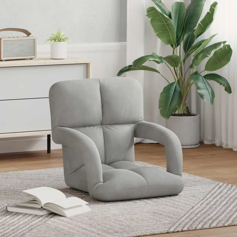 vidaXL Verstelbare vlo stoelen Lichtgrijs Fluweel