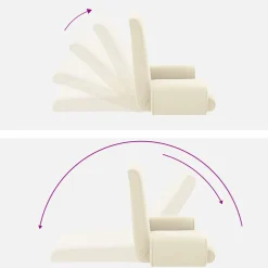 vidaXL Verstelbare vlo stoelen Crèmekleurig Grove Fluweel