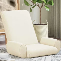 vidaXL Verstelbare vlo stoelen Crèmekleurig Grove Fluweel