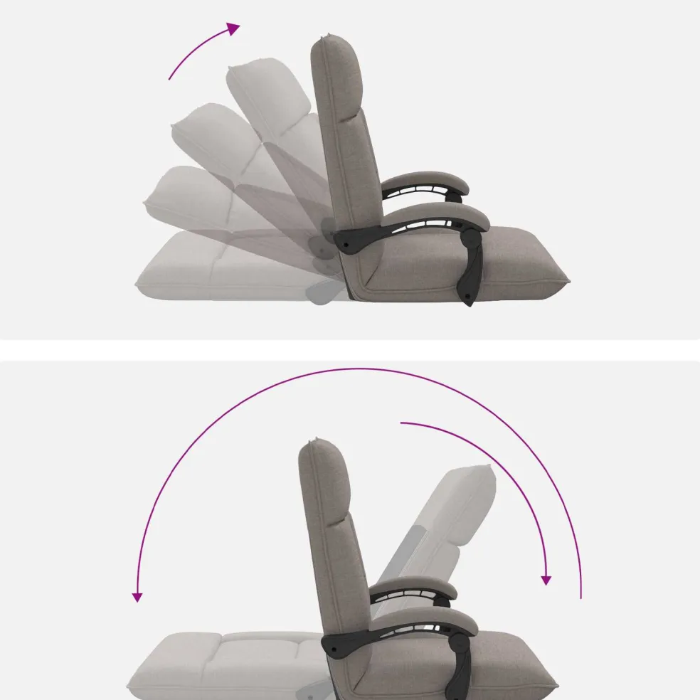 vidaXL Verstelbare vlo stoelen Taupe Stof
