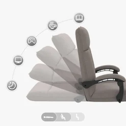 vidaXL Verstelbare vlo stoelen Taupe Stof