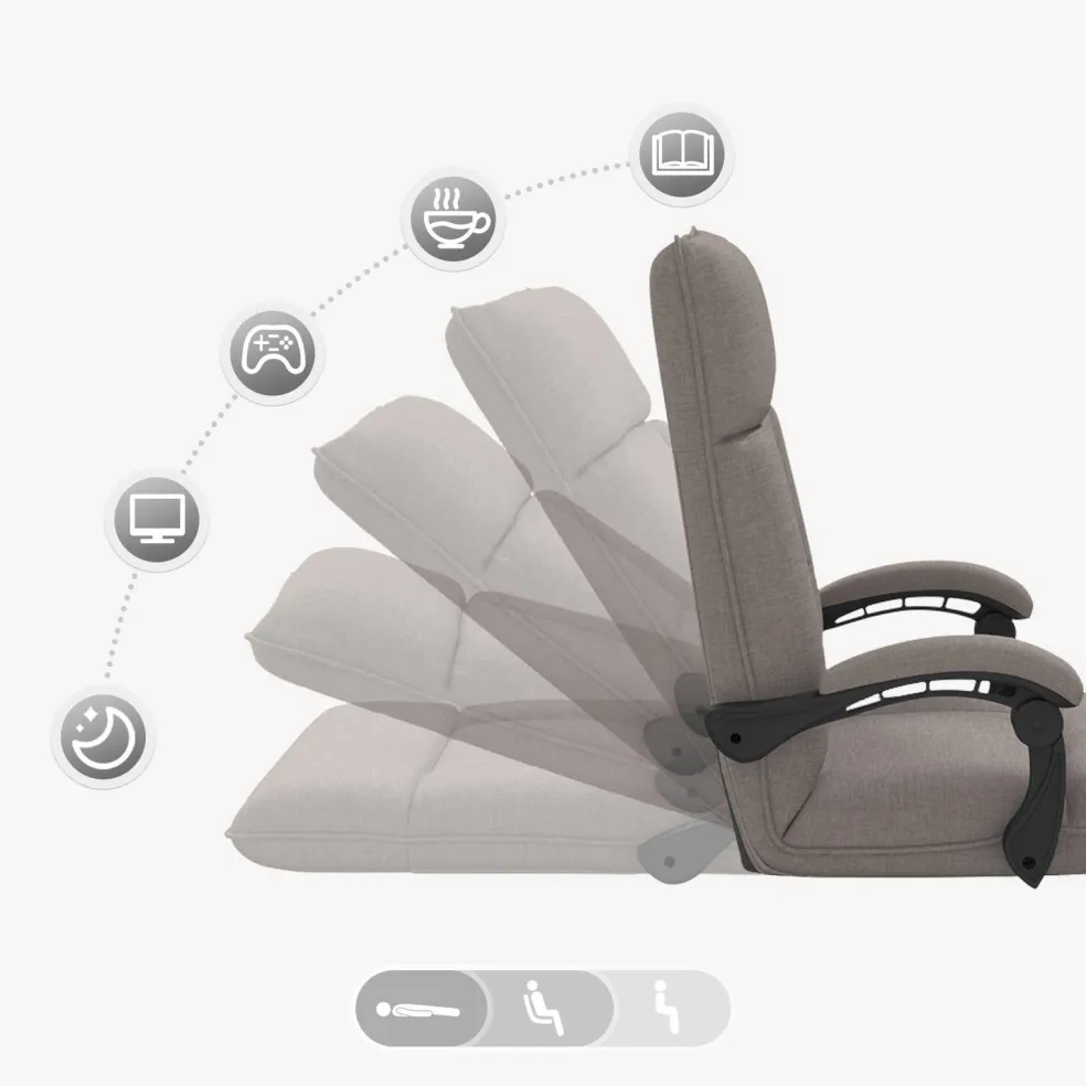 vidaXL Verstelbare vlo stoelen Taupe Stof