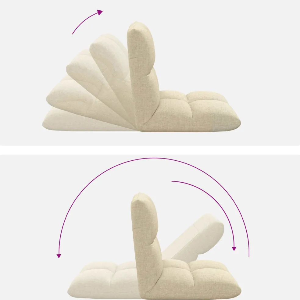 vidaXL Verstelbare vlo stoelen Crèmekleurig Stof