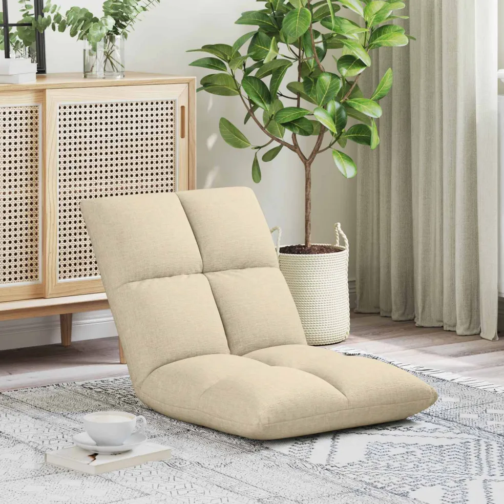 vidaXL Verstelbare vlo stoelen Crèmekleurig Stof