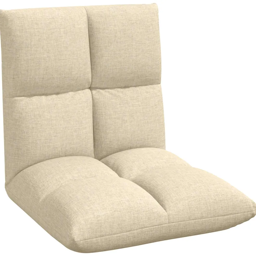 vidaXL Verstelbare vlo stoelen Crèmekleurig Stof