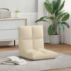 vidaXL Verstelbare vlo stoelen Crèmekleurig Stof