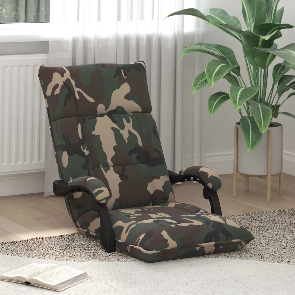 vidaXL Verstelbare vlo stoelen Legergroen Stof