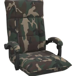 vidaXL Verstelbare vlo stoelen Legergroen Stof