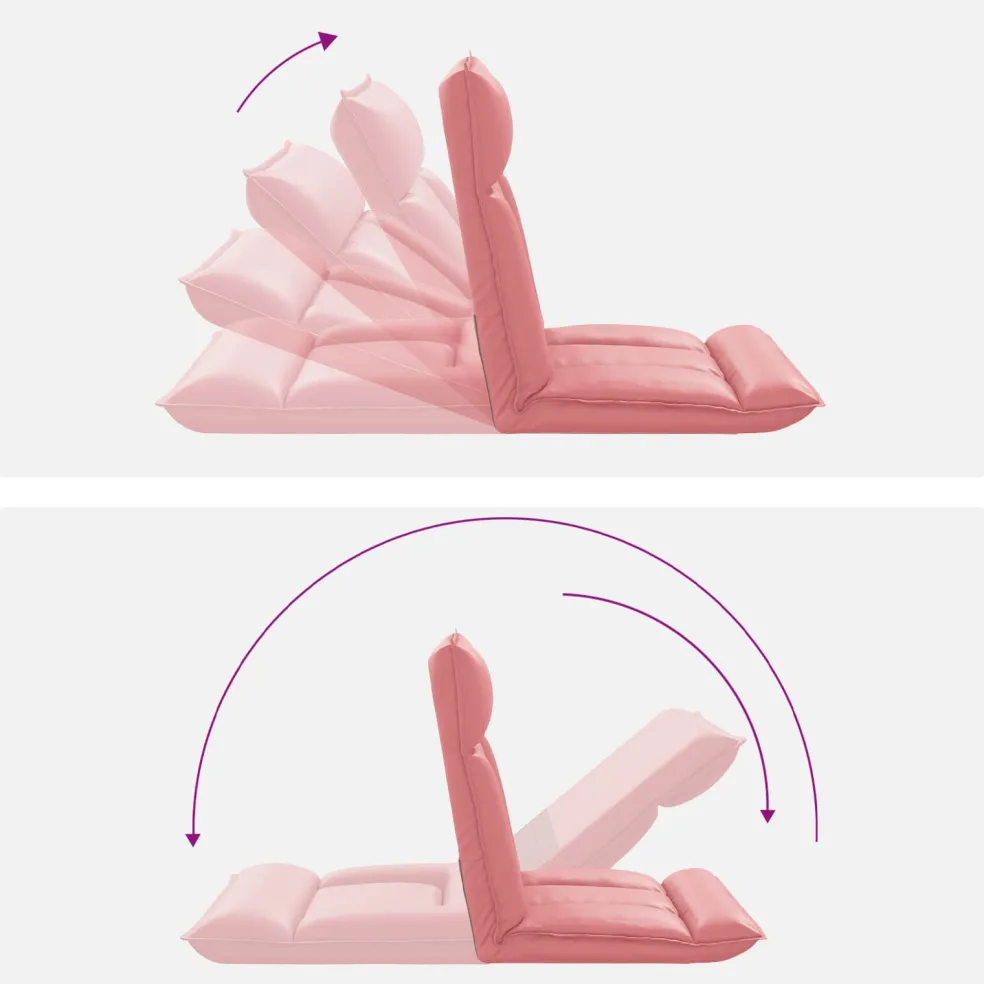 vidaXL Verstelbare vlo stoelen Roze Kunstleer