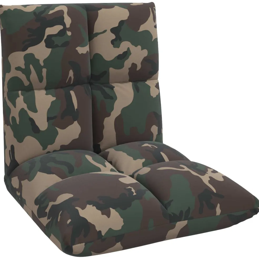 vidaXL Verstelbare vlo stoelen Legergroen Stof