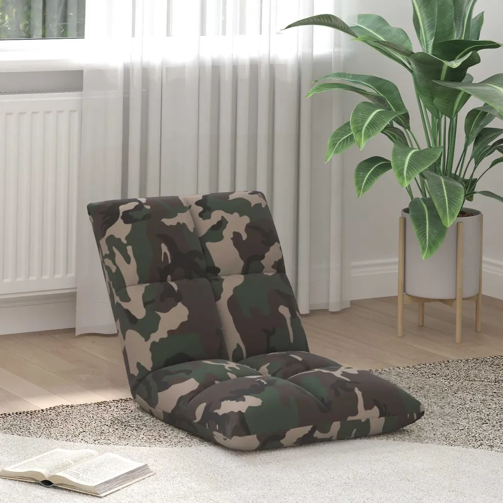 vidaXL Verstelbare vlo stoelen Legergroen Stof