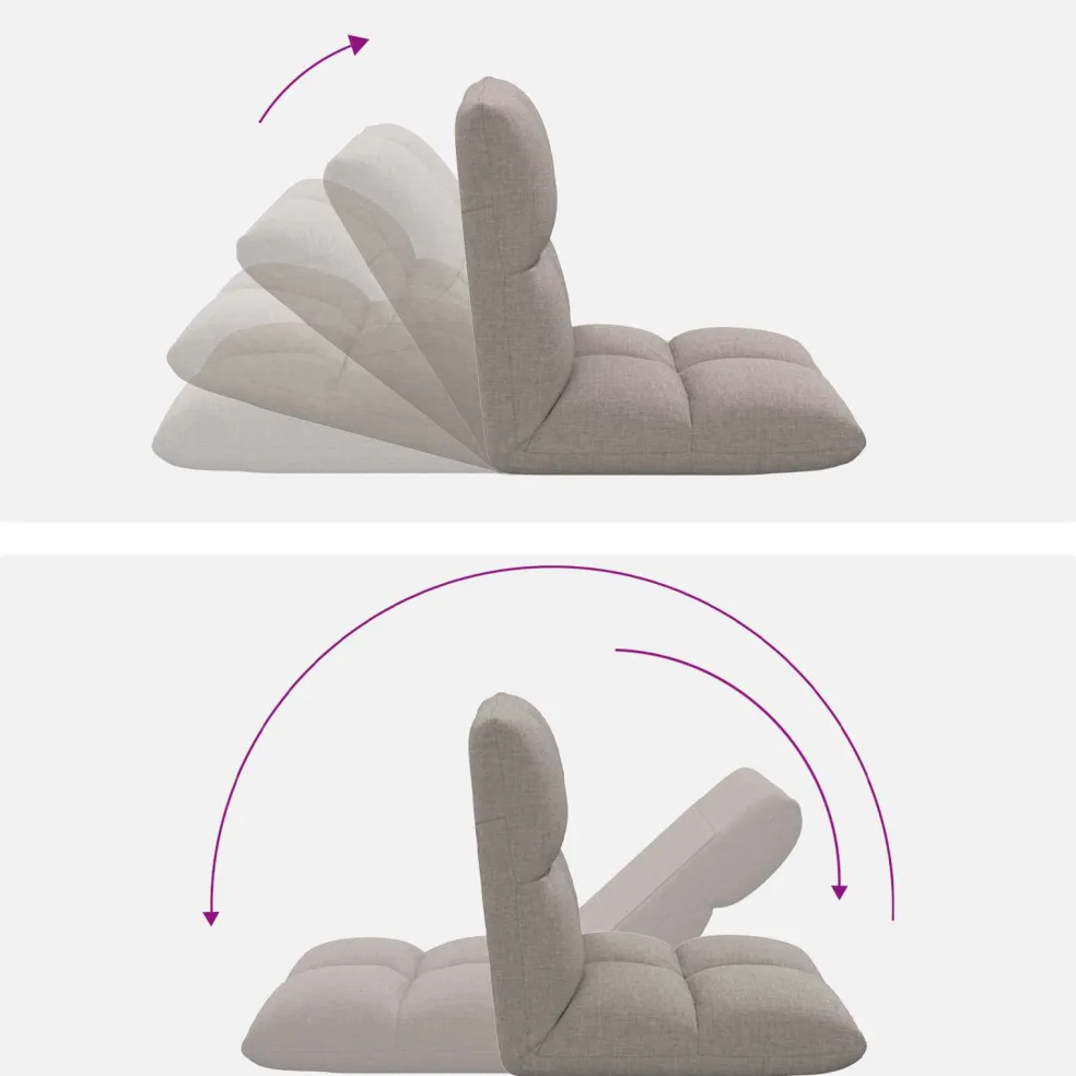 vidaXL Verstelbare vlo stoelen Donkergrijs Stof