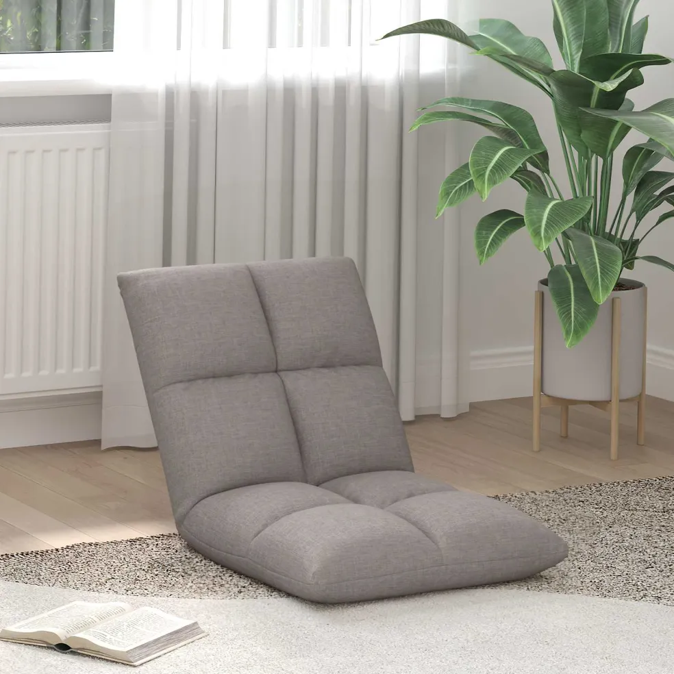 vidaXL Verstelbare vlo stoelen Donkergrijs Stof