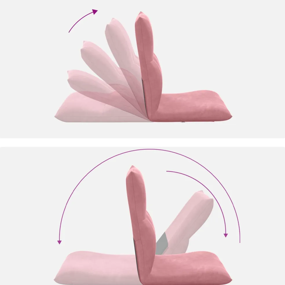 vidaXL Verstelbare vlo stoelen Roze Fluweel