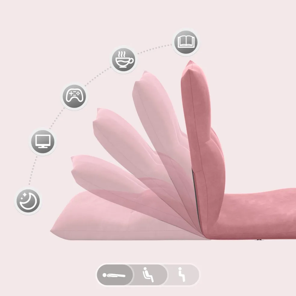 vidaXL Verstelbare vlo stoelen Roze Fluweel