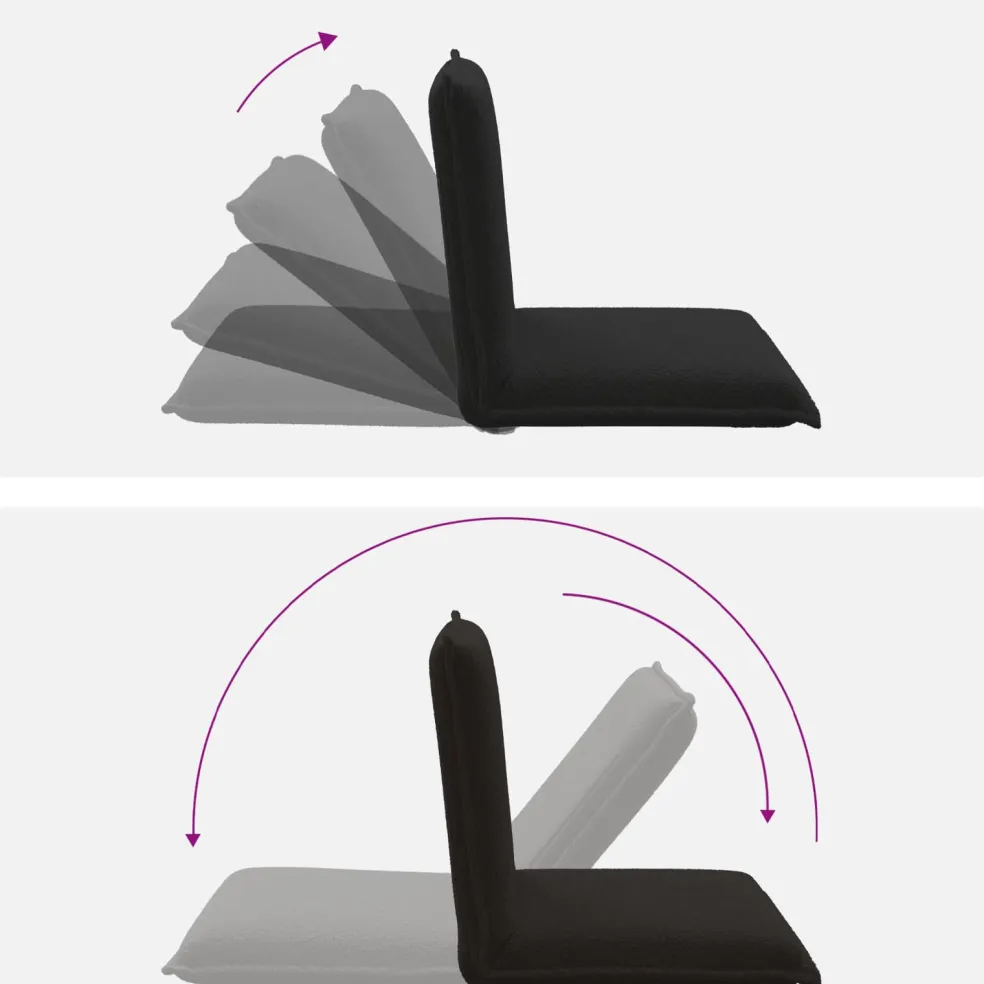 vidaXL Verstelbare vlo stoelen Zwart Fluweel