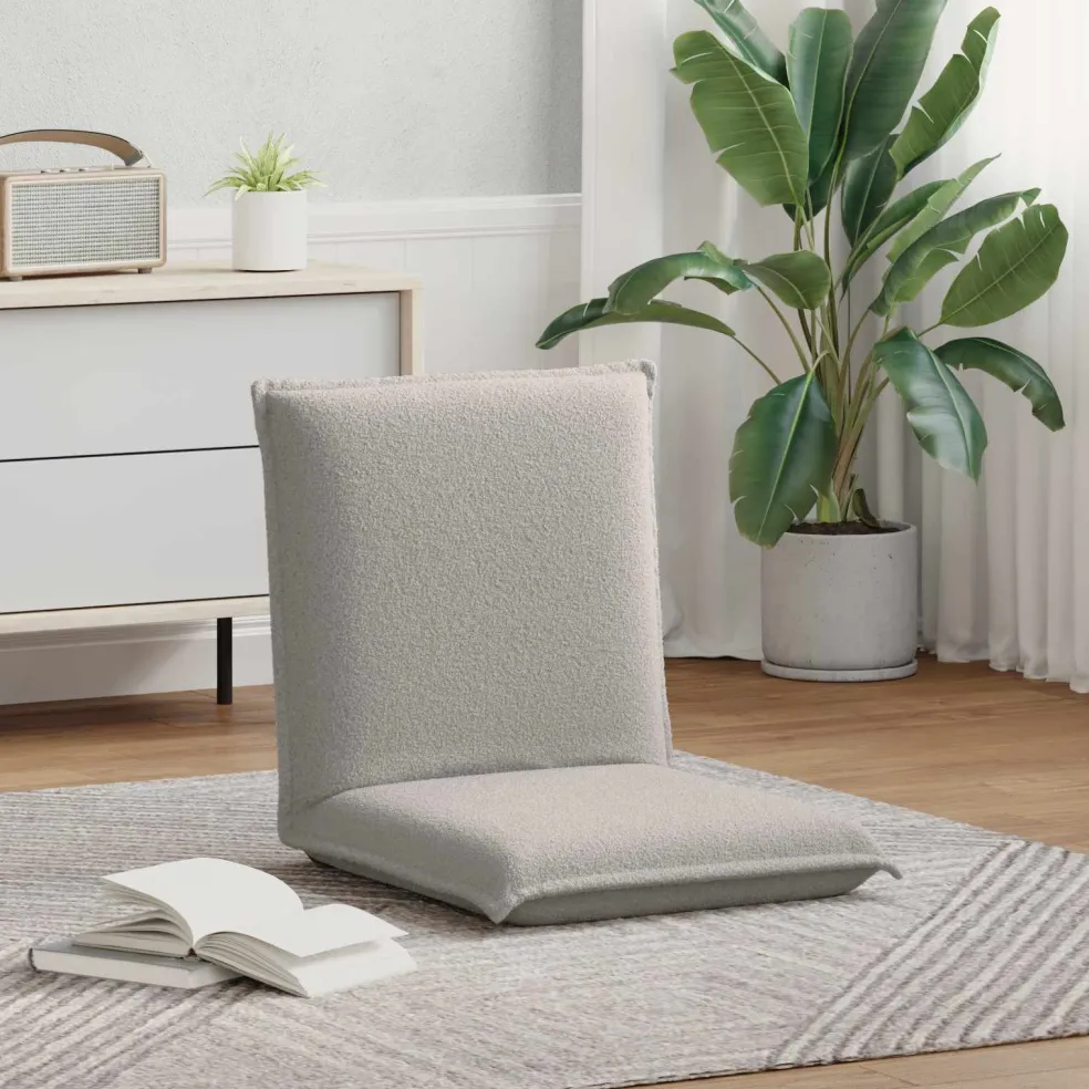 vidaXL Verstelbare vlo stoelen Lichtgrijs Schapenstof