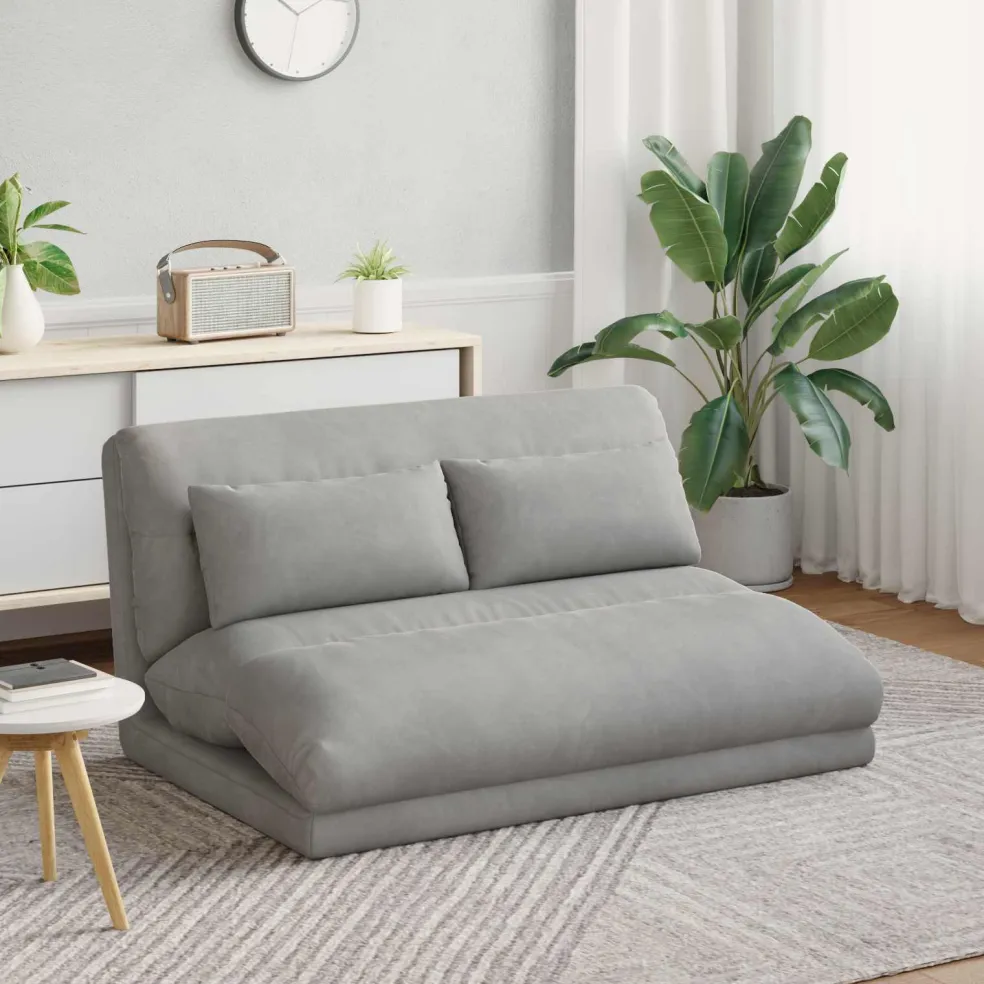 vidaXL Verstelbare vlo stoelen Lichtgrijs Fluweel