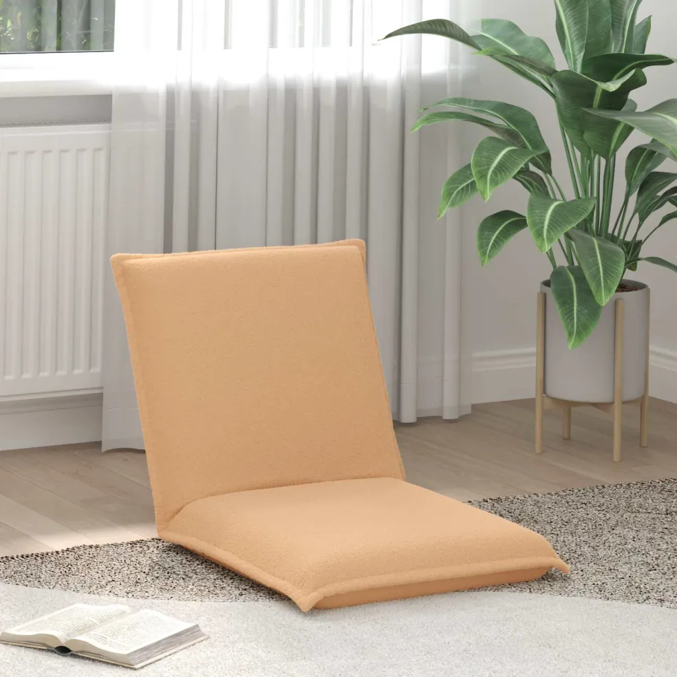 vidaXL Verstelbare vlo stoelen Beige Schapenstof