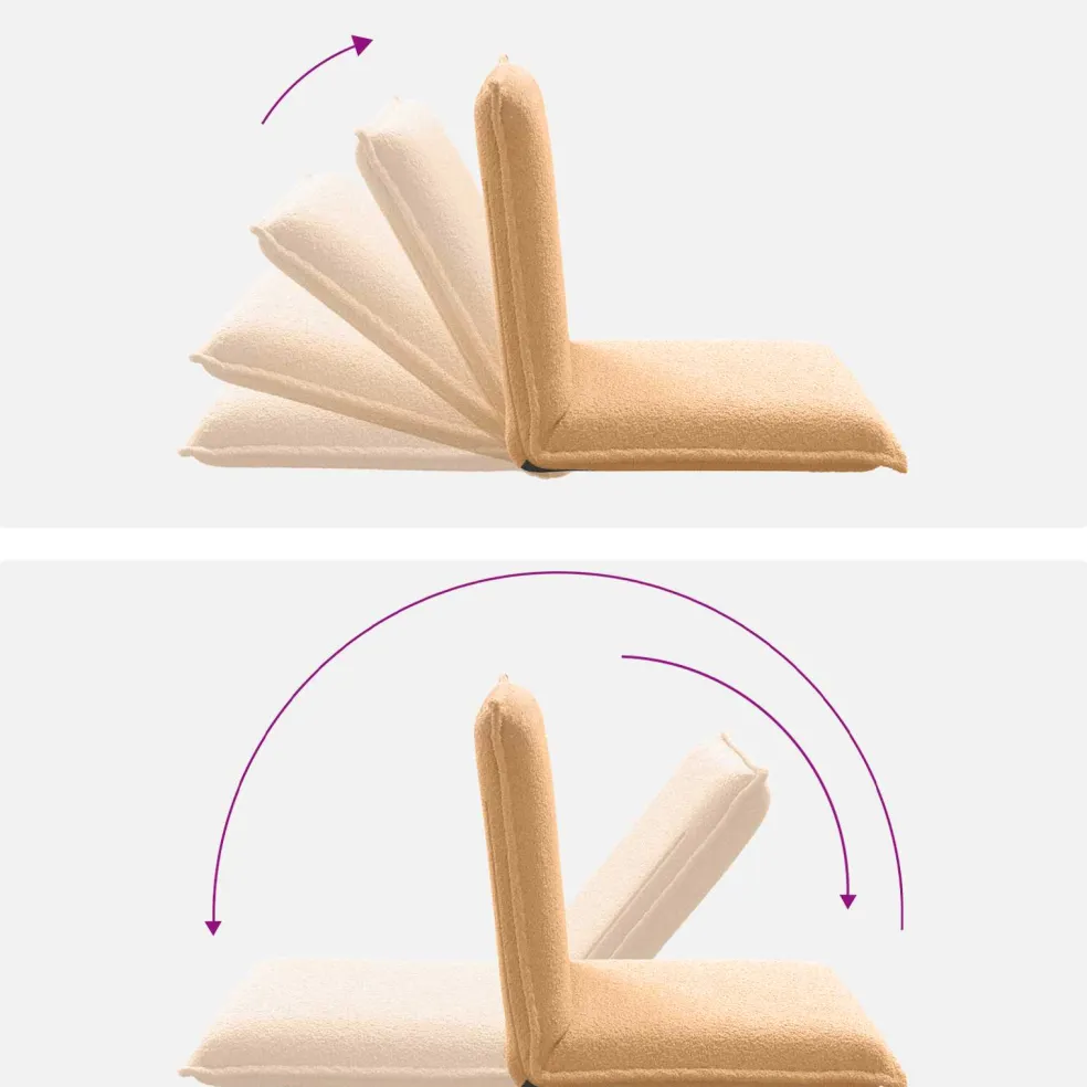 vidaXL Verstelbare vlo stoelen Beige Schapenstof