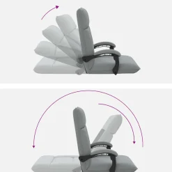 vidaXL Verstelbare vlo stoelen Lichtgrijs Stof