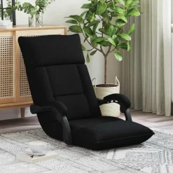 vidaXL Verstelbare vlo stoelen Zwart Stof