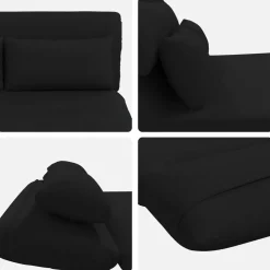 vidaXL Verstelbare vlo stoelen Zwart Stof