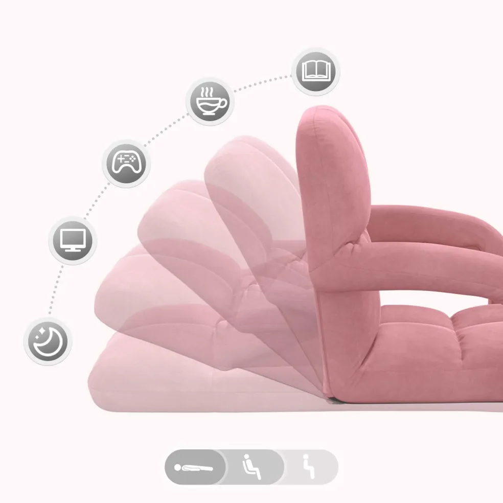 vidaXL Verstelbare vlo stoelen Roze Fluweel