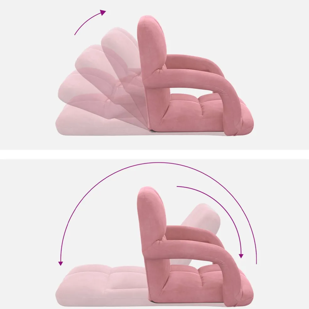vidaXL Verstelbare vlo stoelen Roze Fluweel