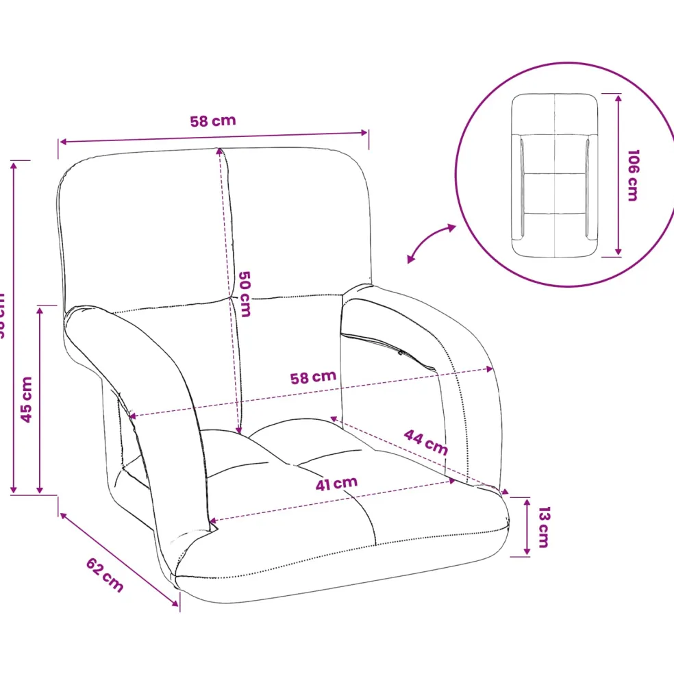vidaXL Verstelbare vlo stoelen Roze Fluweel