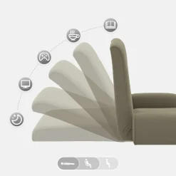 vidaXL Verstelbare vlo stoelen Kaki Grove Fluweel
