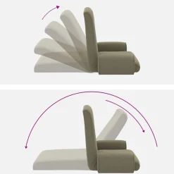 vidaXL Verstelbare vlo stoelen Kaki Grove Fluweel