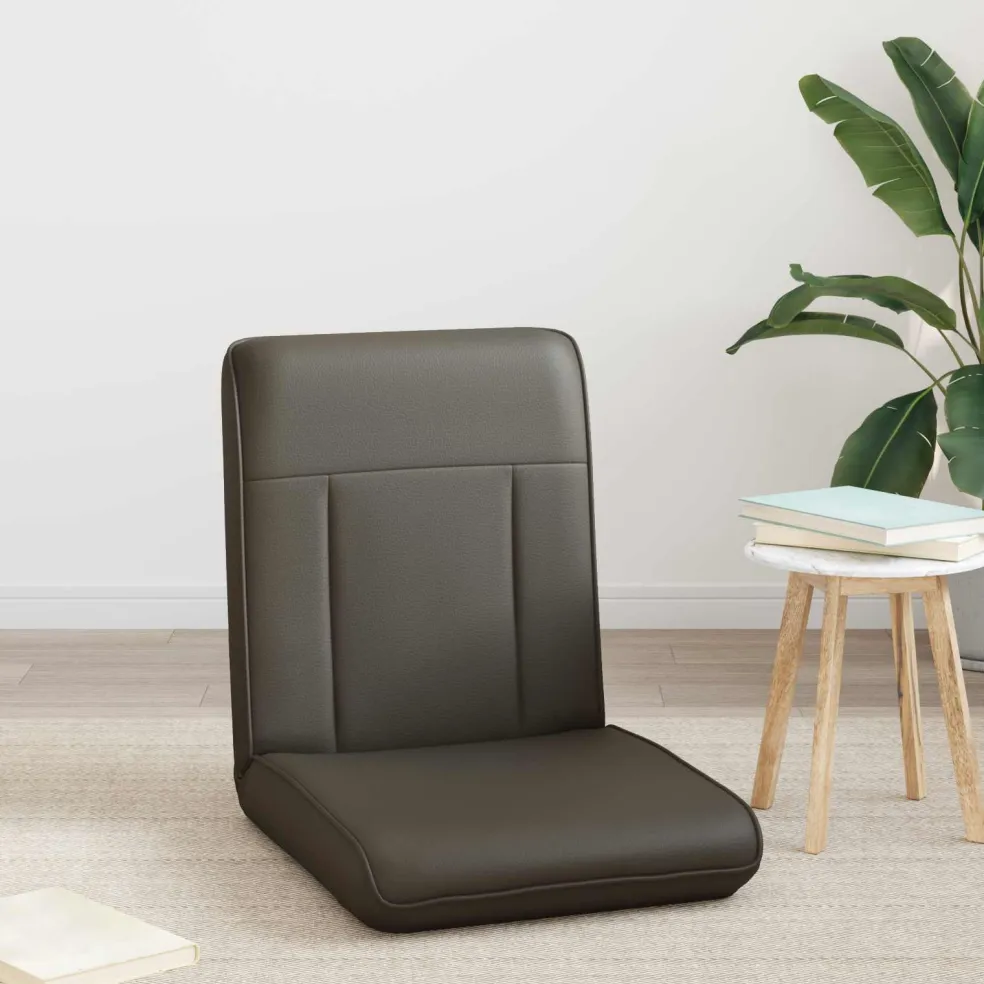 vidaXL Verstelbare vlo stoelen Grijs Kunstleer