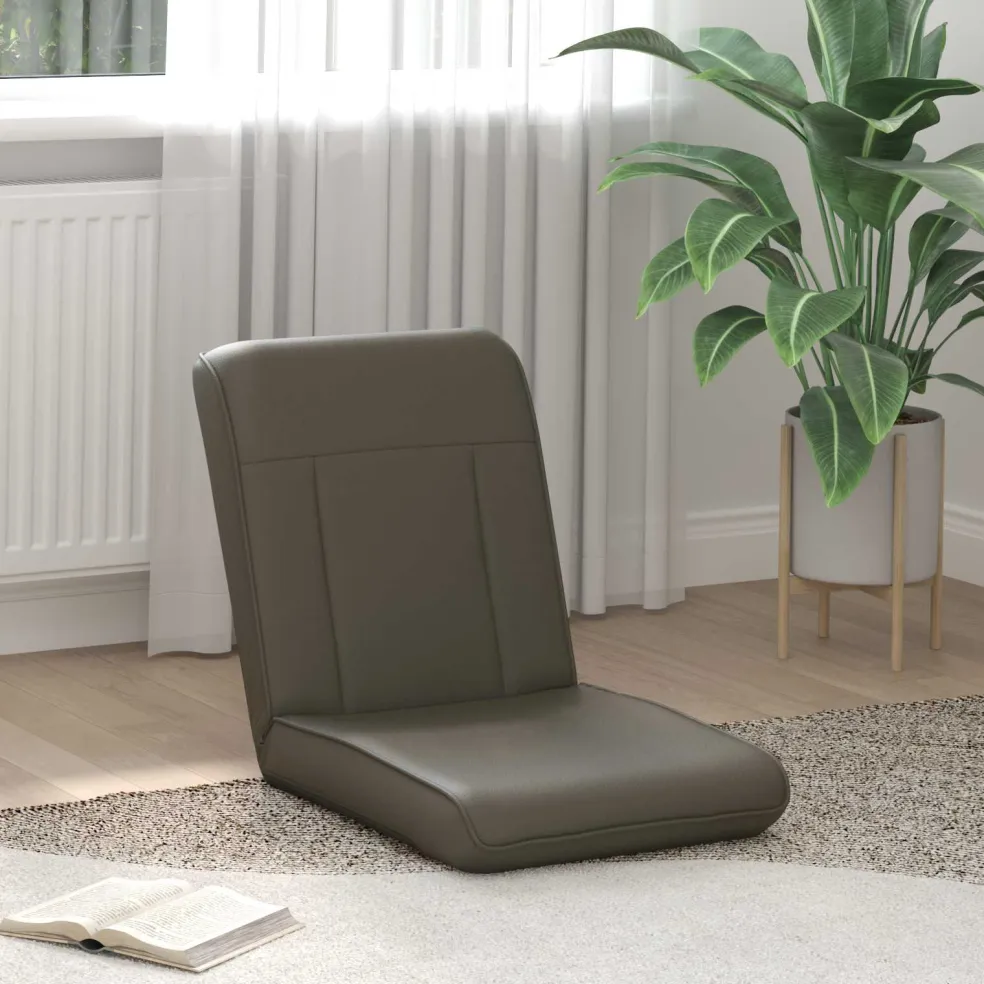 vidaXL Verstelbare vlo stoelen Grijs Kunstleer