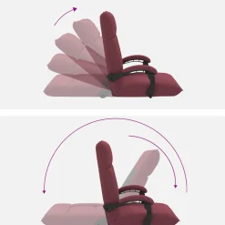 vidaXL Verstelbare vlo stoelen Wijnrood Stof