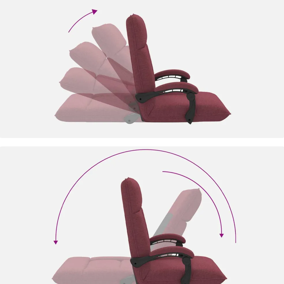 vidaXL Verstelbare vlo stoelen Wijnrood Stof