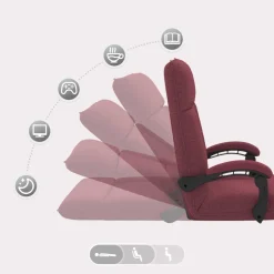 vidaXL Verstelbare vlo stoelen Wijnrood Stof