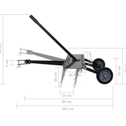 vidaXL Verticuteerder voor achter zitmaaier 100 cm