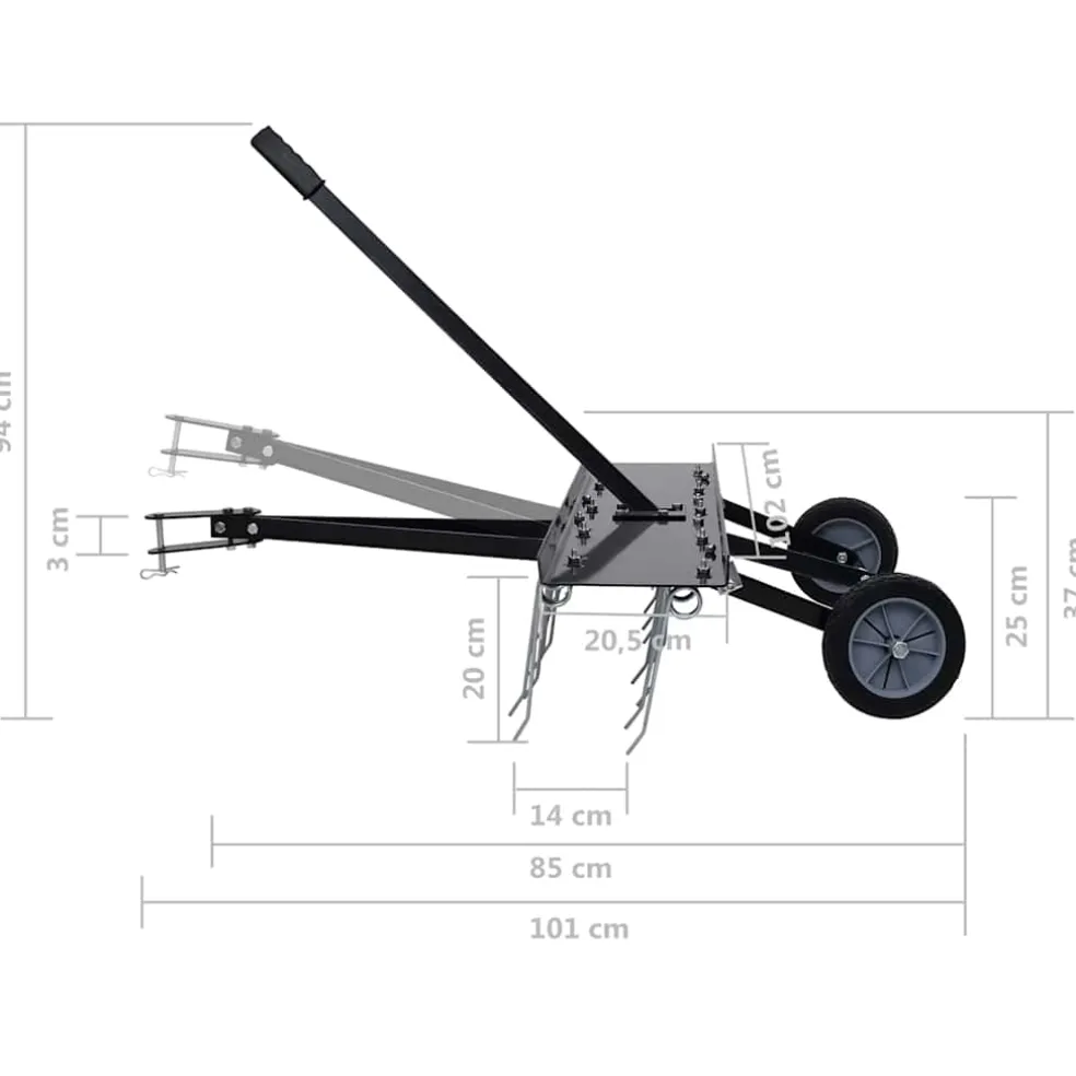 vidaXL Verticuteerder voor achter zitmaaier 100 cm