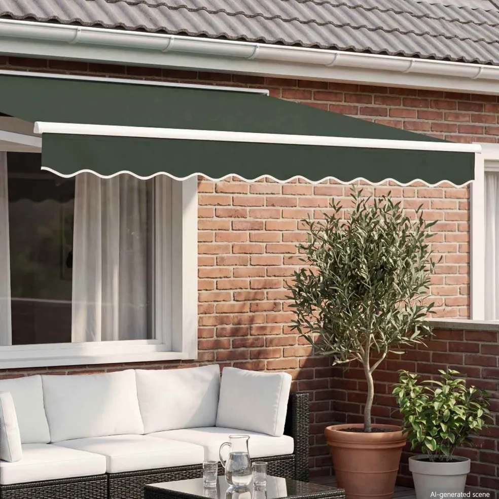 vidaXL Vervangende volant voor 2,5 m Donkergroen Polyester