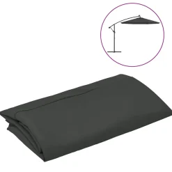 vidaXL Vervangingsdoek voor tuinparasol 300 cm antracietkleurig
