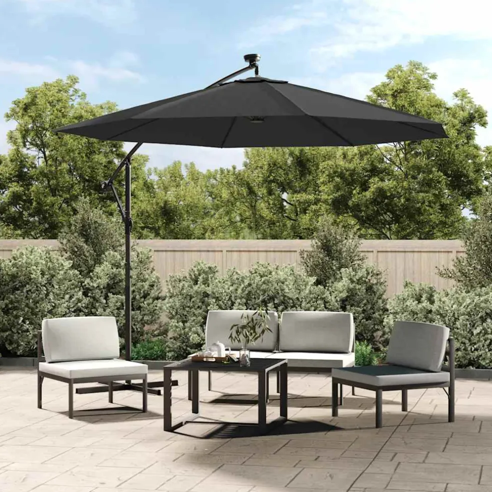 vidaXL Vervangingsdoek voor tuinparasol 300 cm antracietkleurig